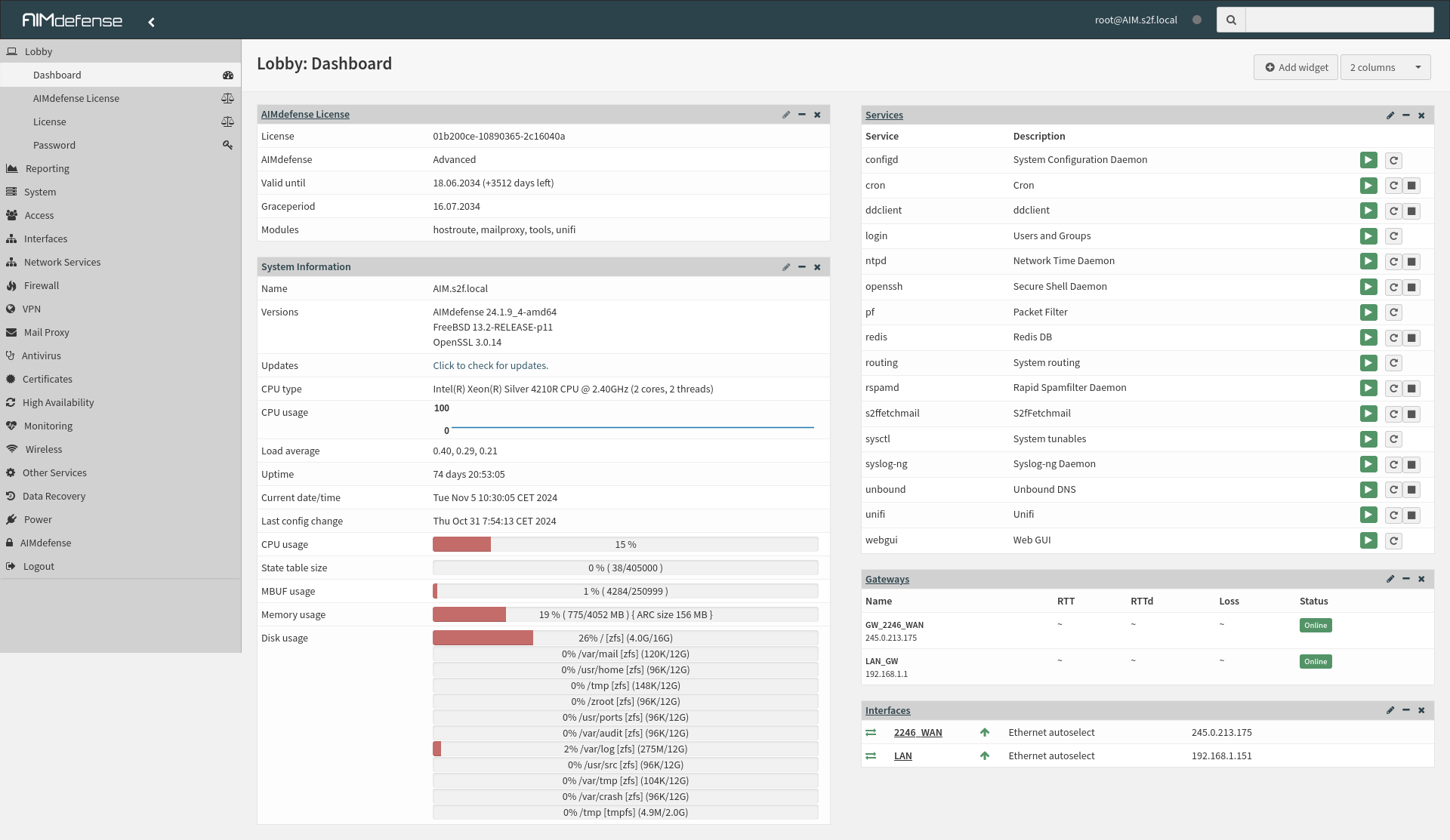 Aimdefense Dashboard